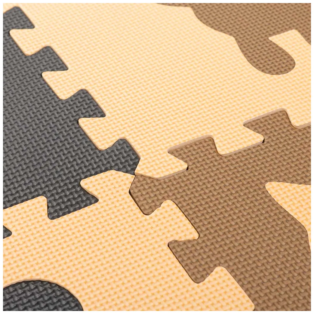 Mata piankowa edukacyjna puzzle ze zwierzątkami beżowa 9 elementów - obrazek 7