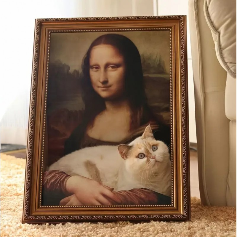 Drapak domek DLA KOTA - obraz ramka Mona Lisa, legowisko KOT29 - obrazek 2
