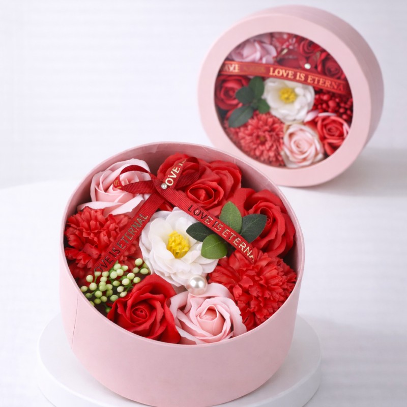 Bukiet zapachowych kwiatów mydlanych w ozdobnym pudełku, BUK25CZE - obrazek 3