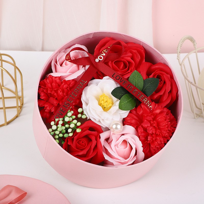 Bukiet zapachowych kwiatów mydlanych w ozdobnym pudełku, BUK25CZE - obrazek 4