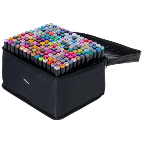 Markery dwustronne mazaki alkoholowe w etui 168 + podstawka