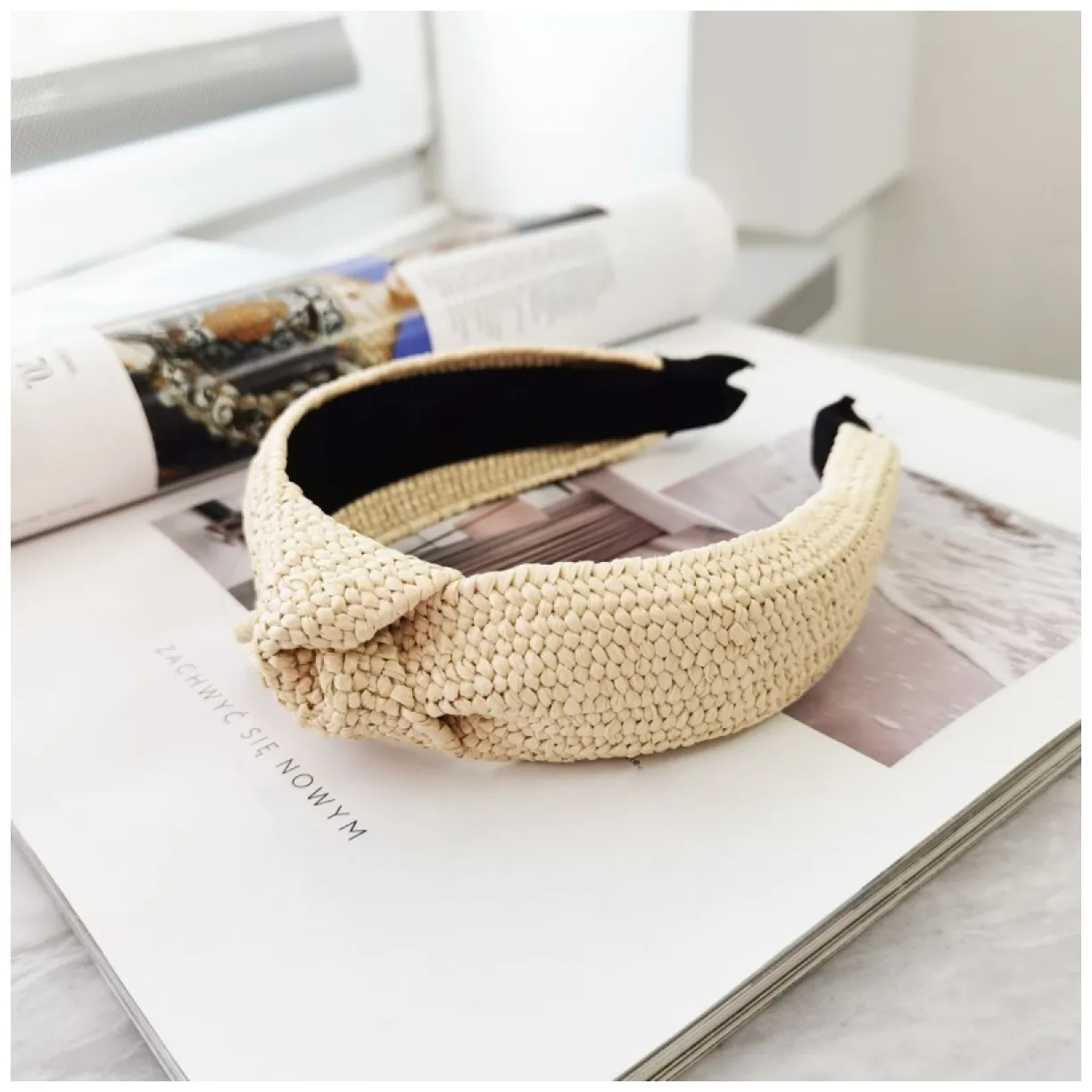 Opaska turban wiklinowa pleciona O286K - obrazek 4