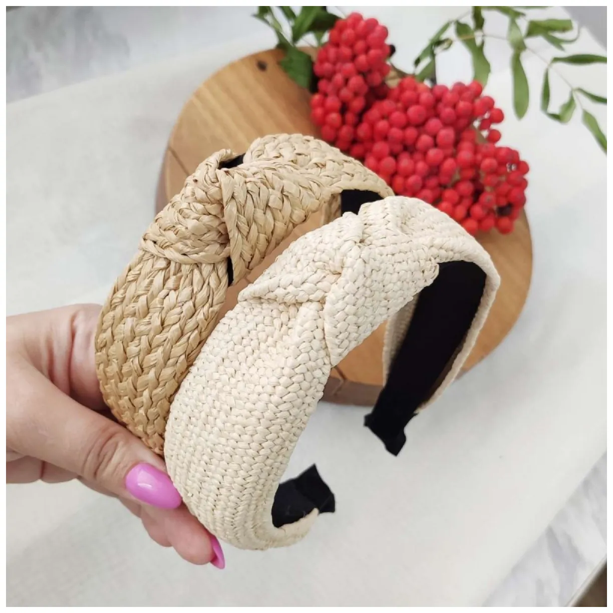 Opaska turban wiklinowa pleciona O286K - obrazek 5