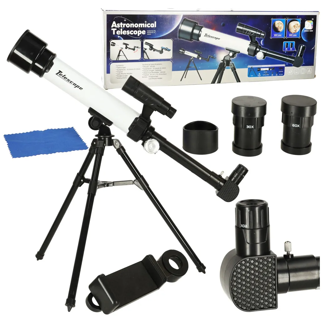 Teleskop astronomiczny luneta obserwacyjna dla dzieci ze statywem 30x 60x