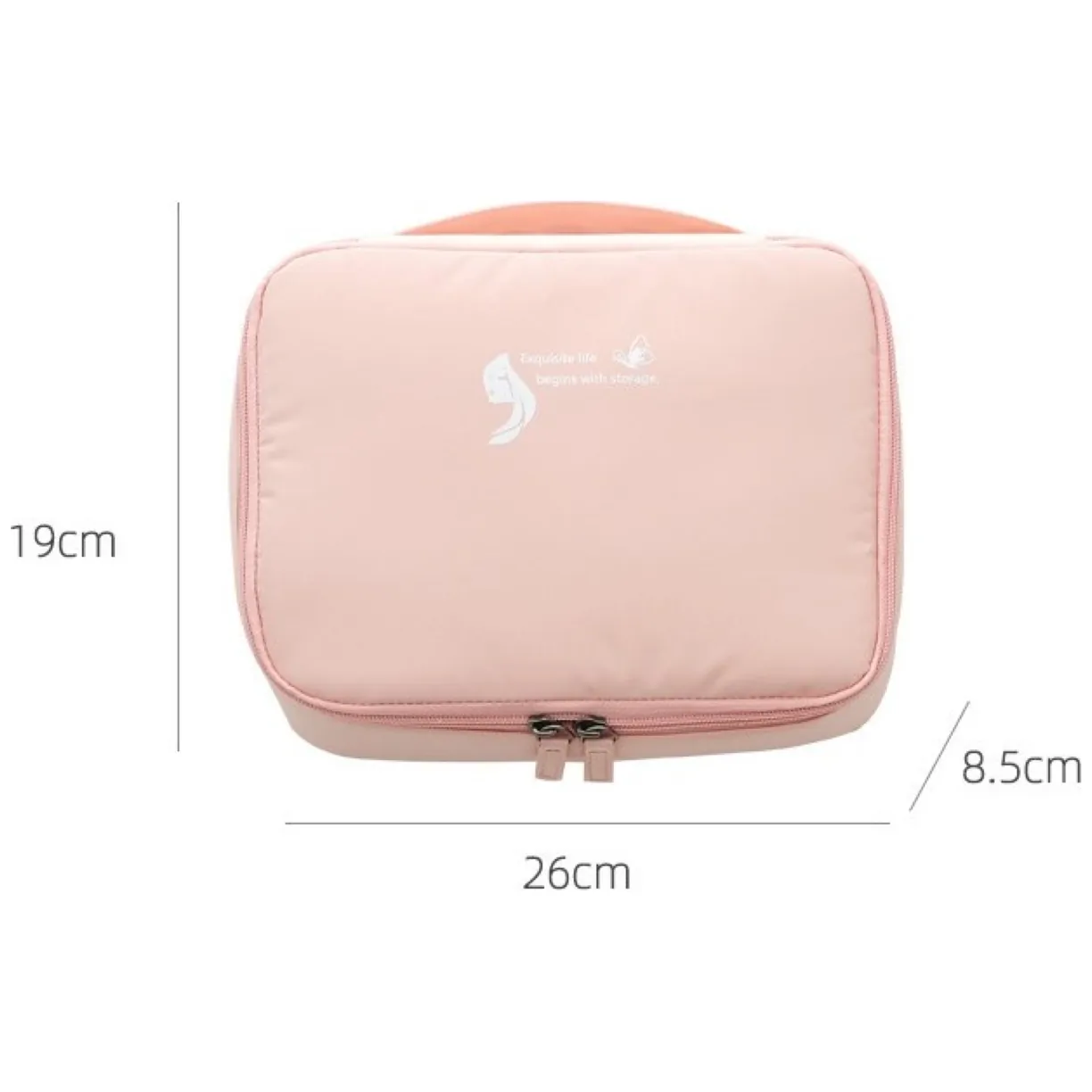 Czarna kosmetyczka rozkładana organizer - pojemna na podróże 26x19x8,5 cm - obrazek 8