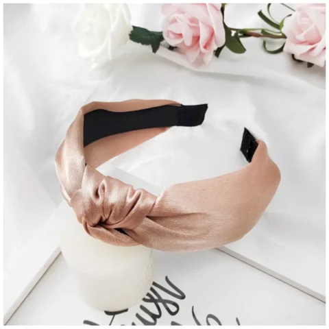 Opaska turban z materiału satynowa O228MOR