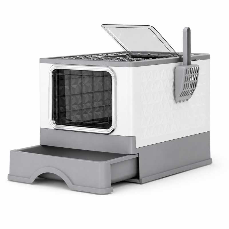 Kuweta zamknięta dla kota na żwirek z łopatką 39x52x39cm KOT38