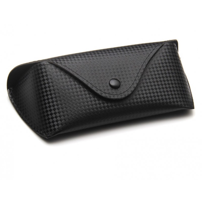 Etui eleganckie na okulary na zatrzask czerń karbon ET10 - obrazek 2