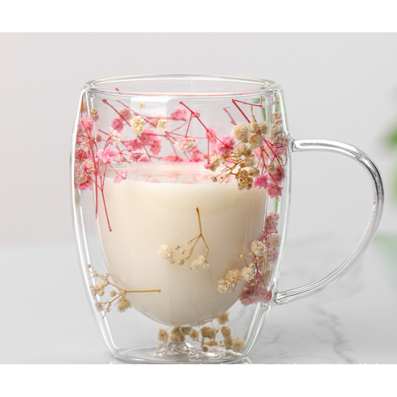 Szklanka termiczna z kwiatami w środku, gipsówka 300ml 1szt SZK78 - obrazek 3