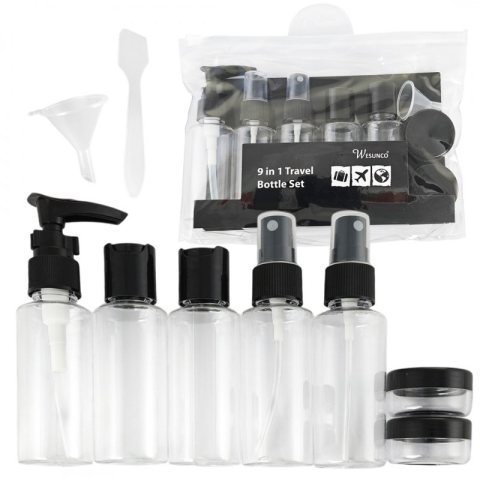 Zestaw pojemniczków i akcesoriów podróżnych 9w1 KS136CZ