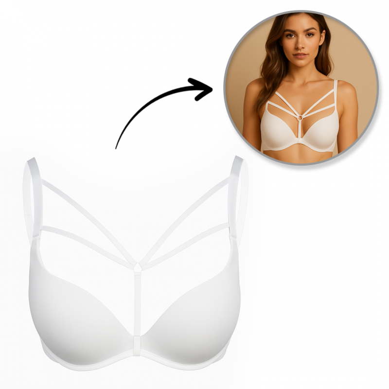 Ozdobne ramiączka do biustonosza MIA WHITE RA007