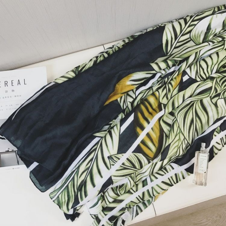 SZAL CHUSTA Print ZIELEŃ Bawełna SZALS37 - obrazek 3