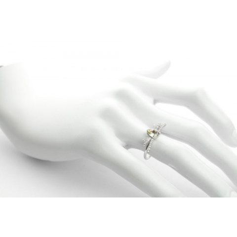 PIERŚCIONEK KRYSZTAŁEK SWAROVSKI STAL PLATEROWANA BIAŁYM ZŁOTEM PST452, Rozmiar pierścionków: US6 EU11