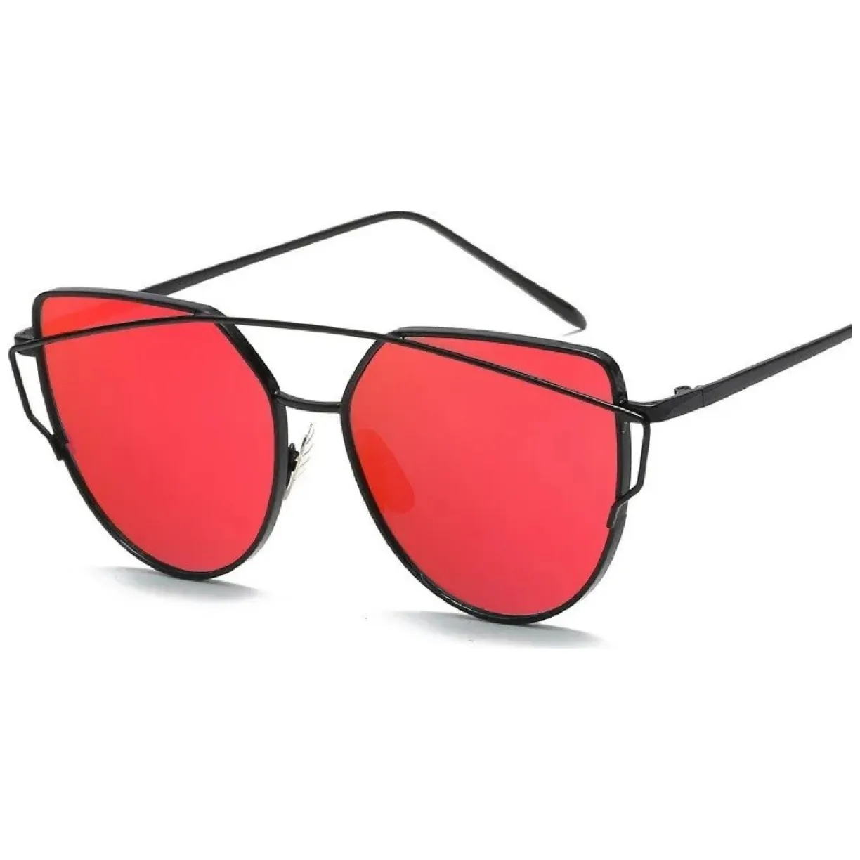 Okulary przeciwsłoneczne GLAM ROCK FASHION Lustrzanki Czerwone OK21WZ3