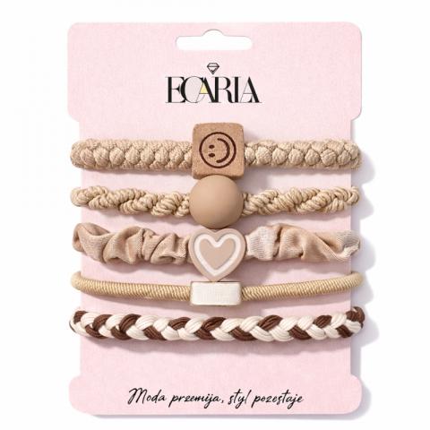 Zestaw frotek gumek 5w1 na plakietce beż GUM192