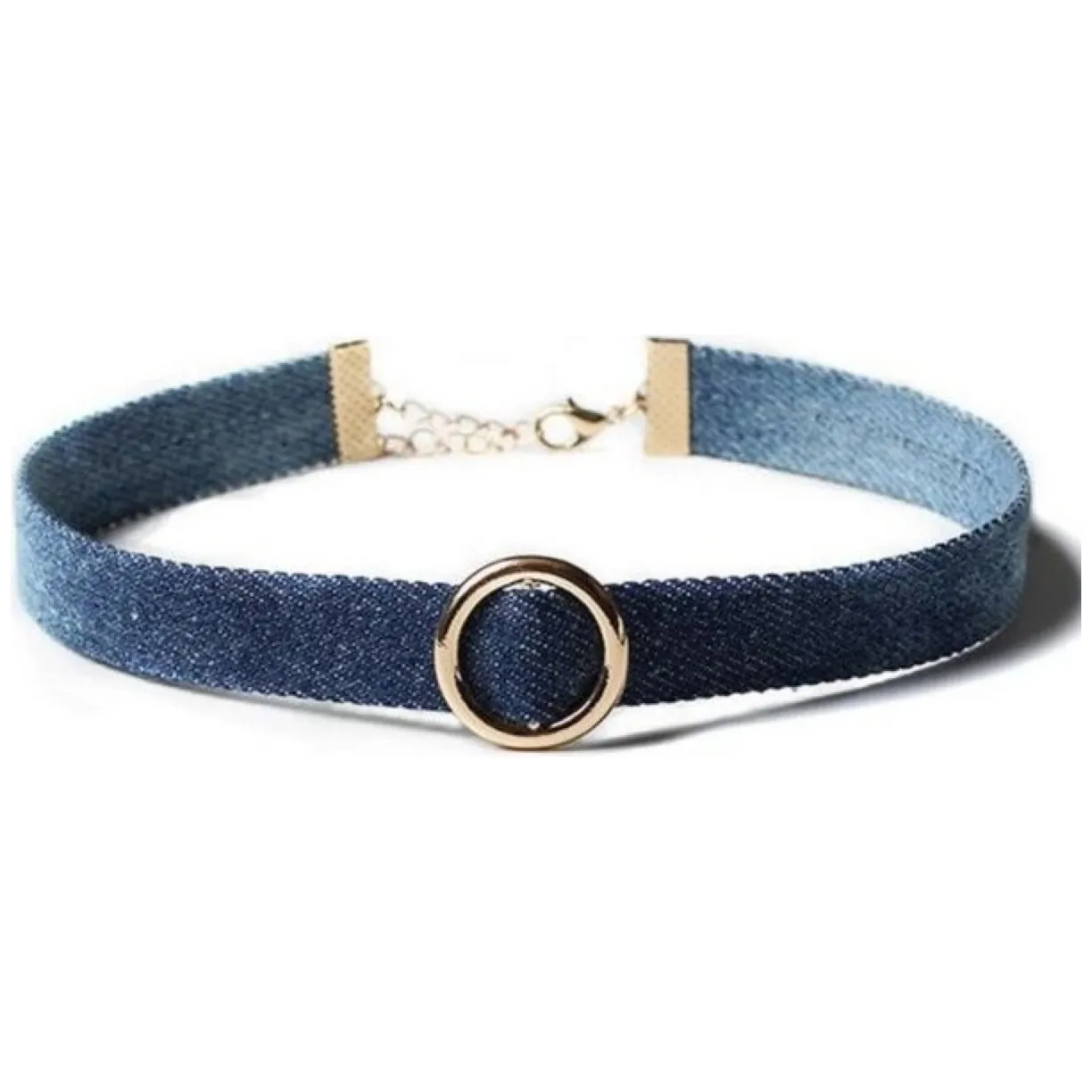 NASZYJNIK DENIM CHOKER Z KÓŁECZKIEM - N470