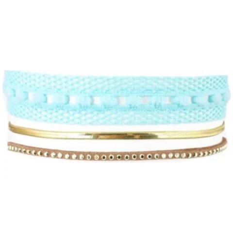 NASZYJNIK CHOKER KORONKA - NIEBIESKI N520N