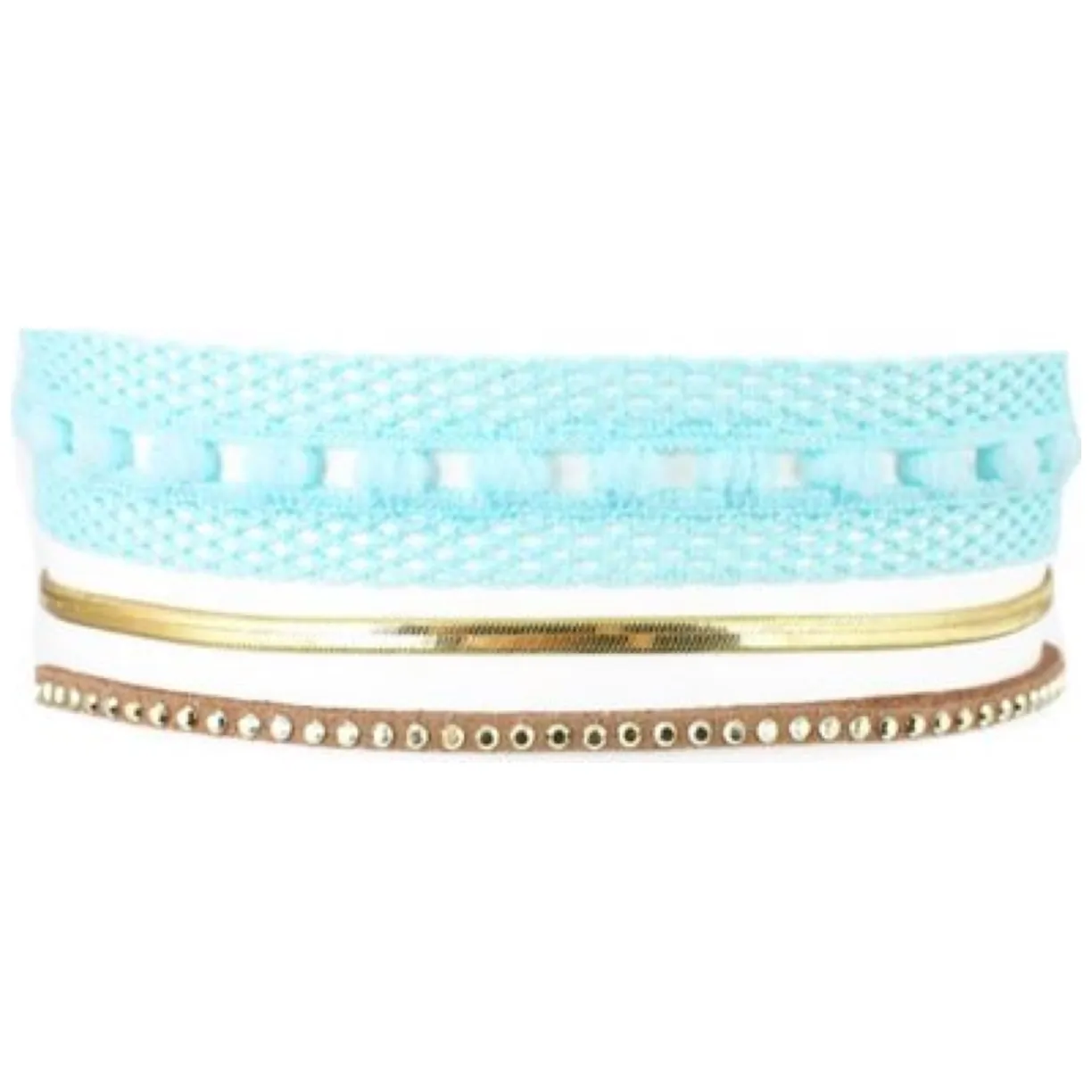 NASZYJNIK CHOKER KORONKA - NIEBIESKI N520N