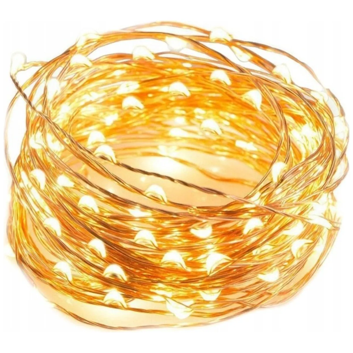 Światełka lampki na żyłce wewnętrzne 100 LED CIEPŁE BIAŁE - obrazek 3