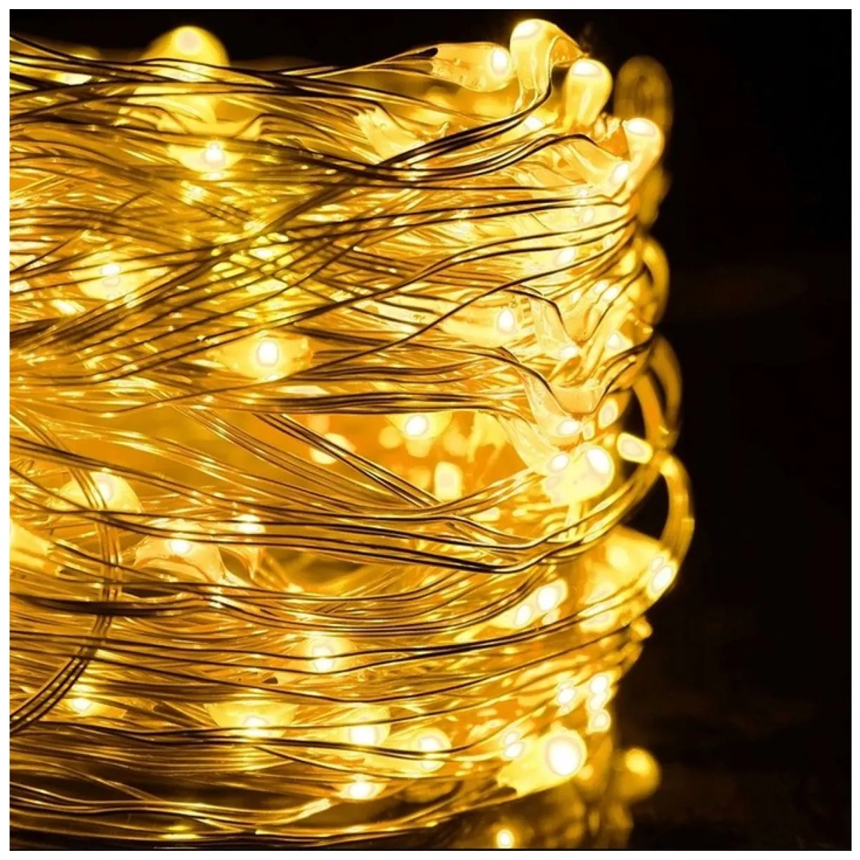 Światełka lampki na żyłce wewnętrzne 100 LED CIEPŁE BIAŁE - obrazek 4