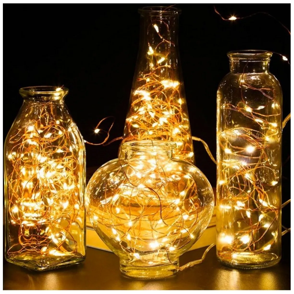 Światełka lampki na żyłce wewnętrzne 100 LED CIEPŁE BIAŁE - obrazek 6