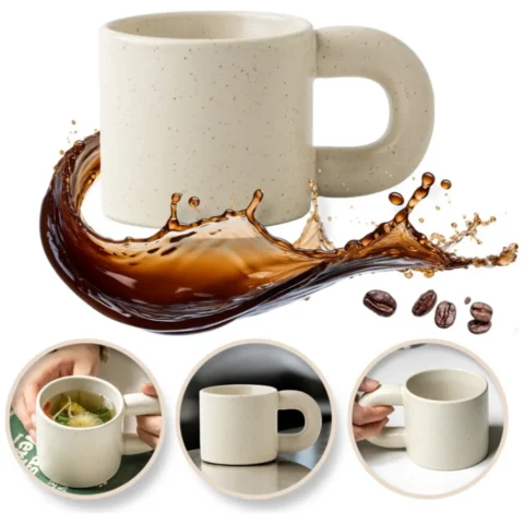 Ceramiczny, nakrapiany kubek z uchem 300 ml CUP21
