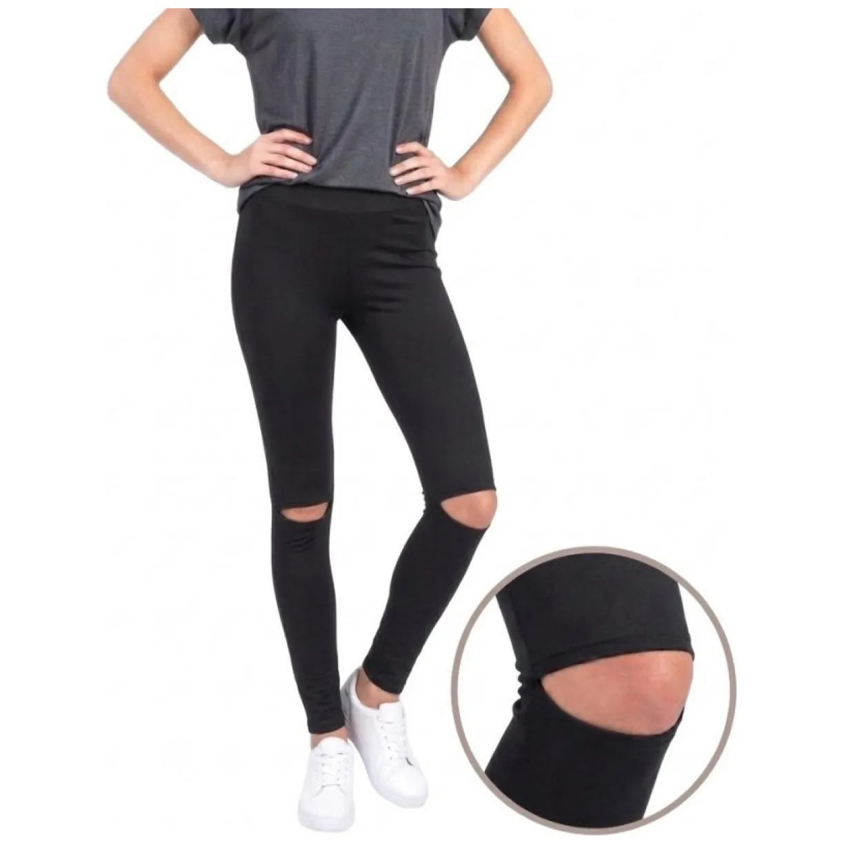 Sportowe Legginsy Fitness Trening Czarne M LEG19M
