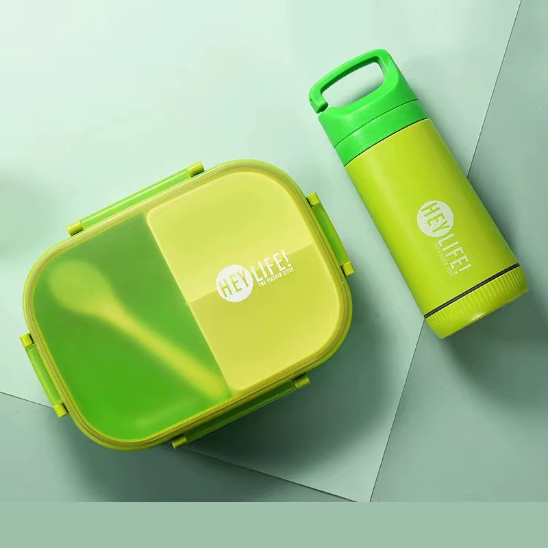Śniadaniówka LUNCH BOX zestaw z bidonem zielony PJM47ZIE - obrazek 2
