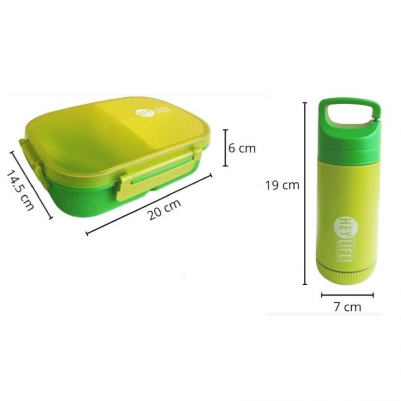 Śniadaniówka LUNCH BOX zestaw z bidonem zielony PJM47ZIE - obrazek 7