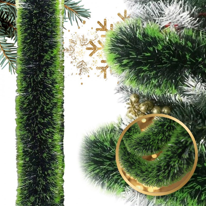 ŁAŃCUCH CHOINKOWY zielony 6m GIRLANDA ŚWIĄTECZNA NA CHOINKĘ XXL gruby 13cm WOZ30