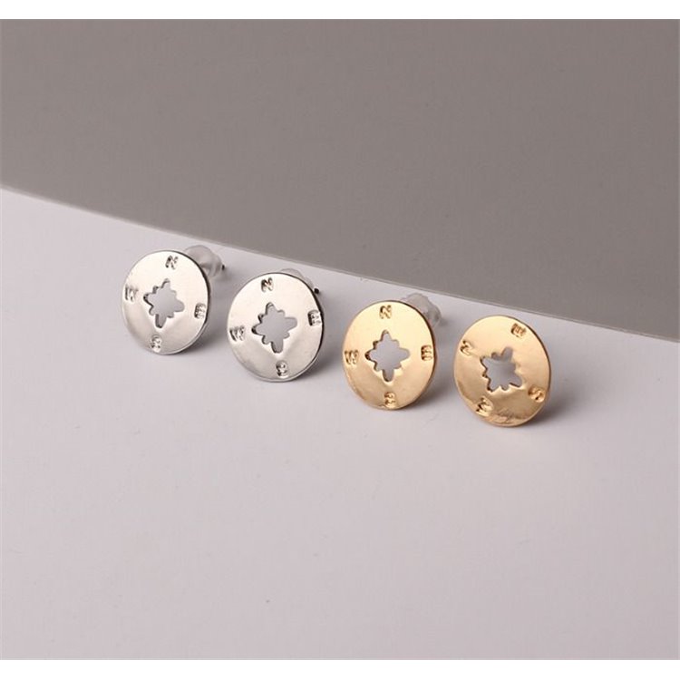 KOLCZYKI RÓŻA WIATRÓW SREBRNE - obrazek 3