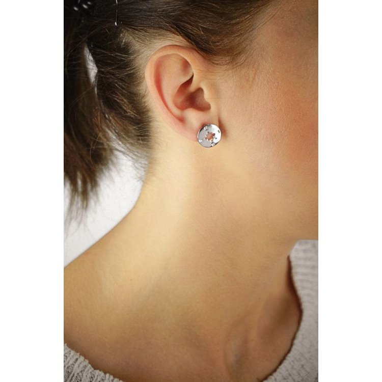 KOLCZYKI RÓŻA WIATRÓW SREBRNE - obrazek 4