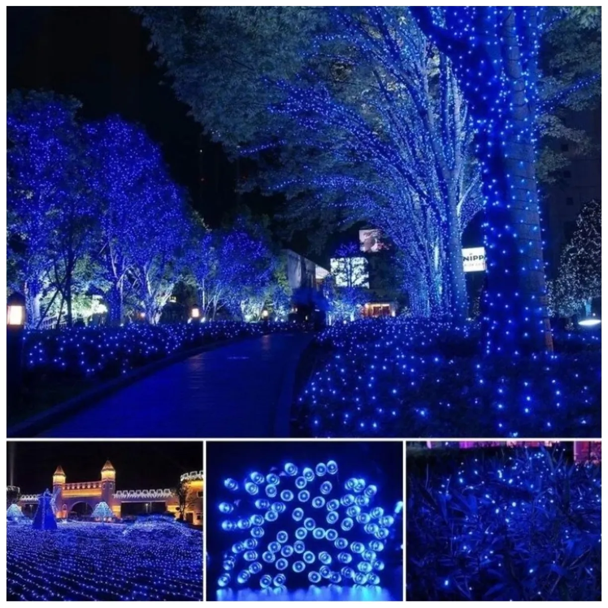 Światełka lampki wewnętrzne/zewnętrzne 200 LED Niebieskie - obrazek 3