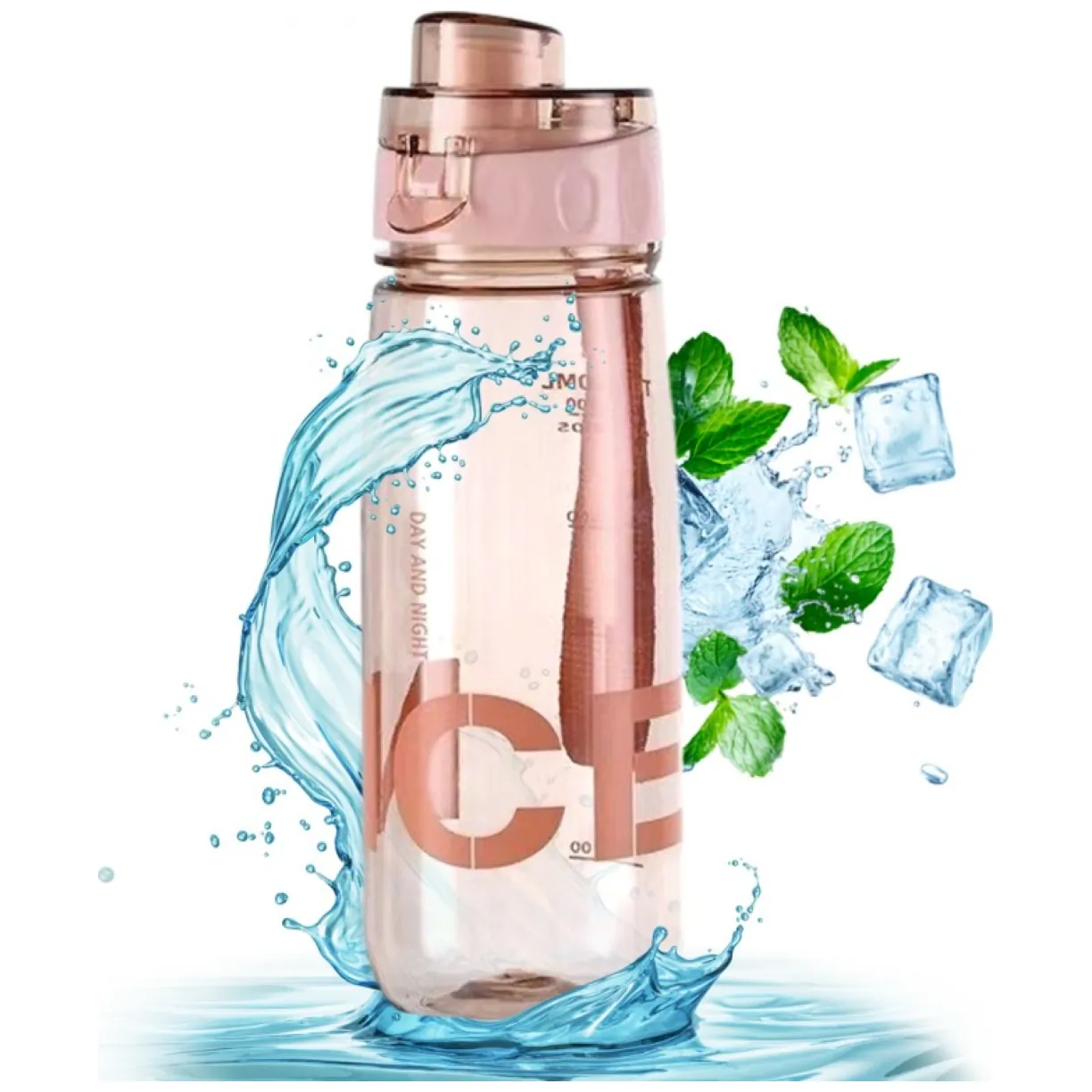 BUTELKA NA WODĘ BIDON NA SIŁOWNIĘ FITNESS 800ml przenośny różowy BD46