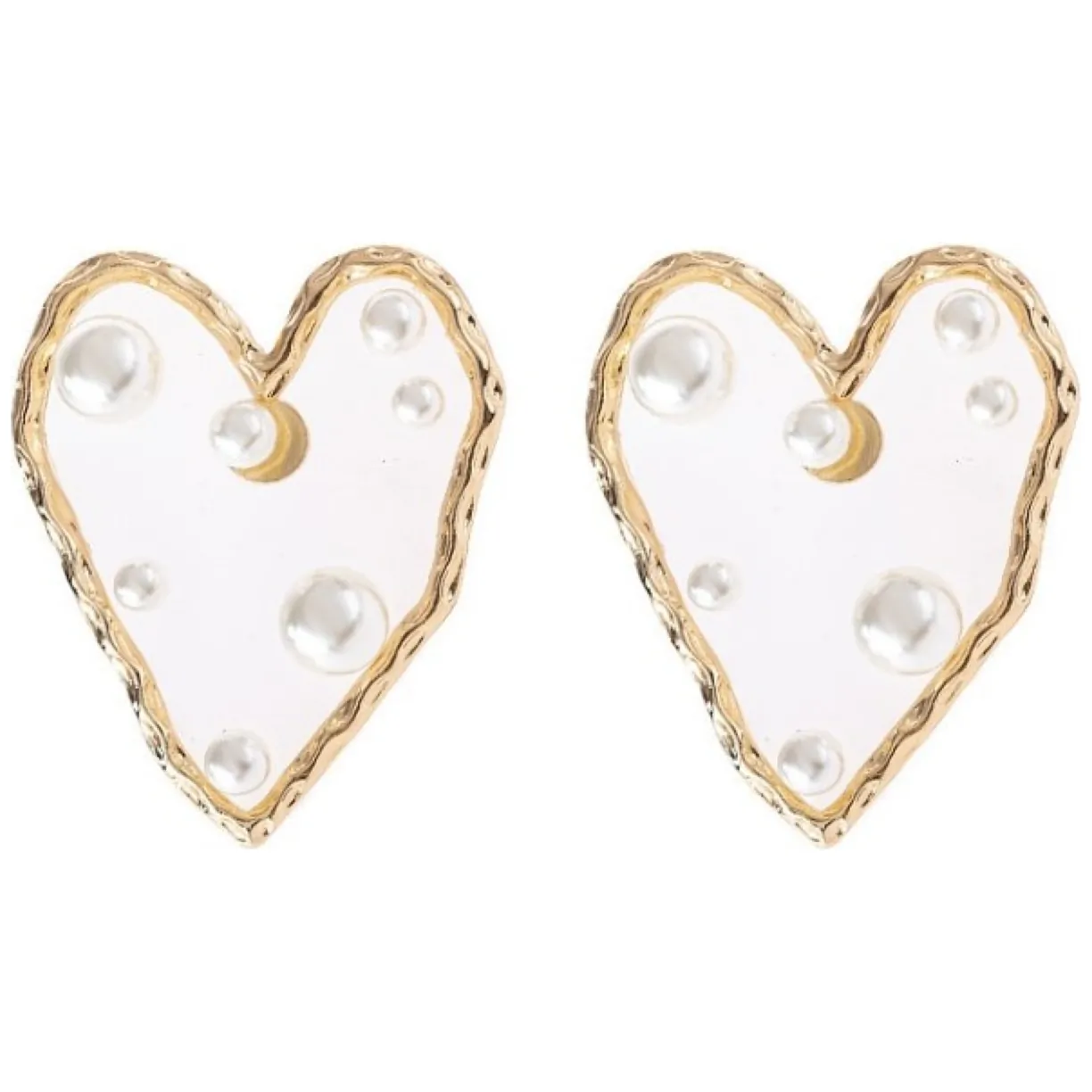 Kolczyki wiszące pearls serce K1232
