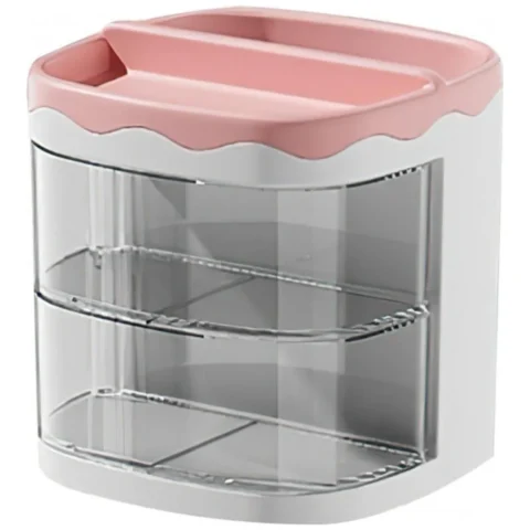 Szkatułka organizer różowy z szufladkami CB30R