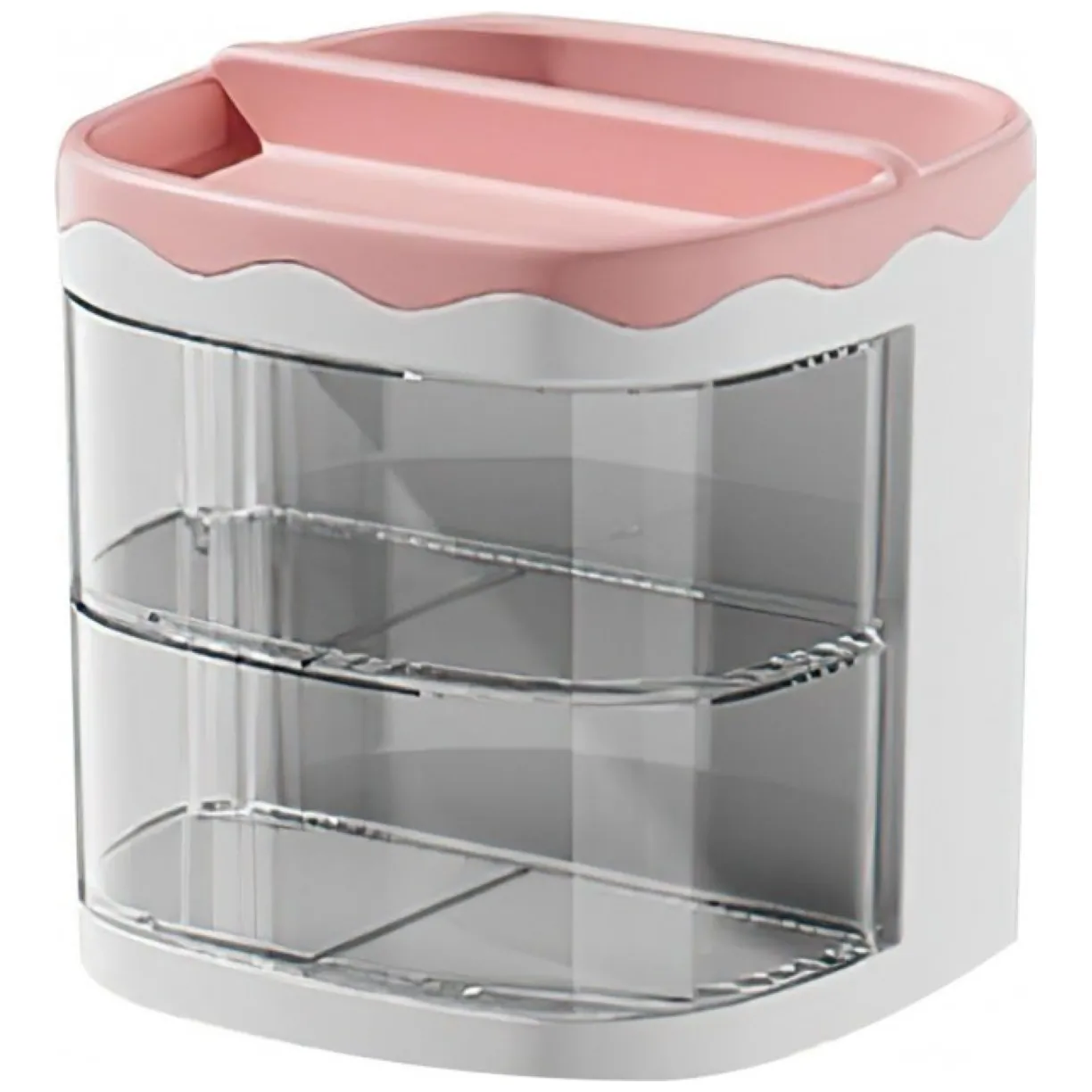 Szkatułka organizer różowy z szufladkami CB30R