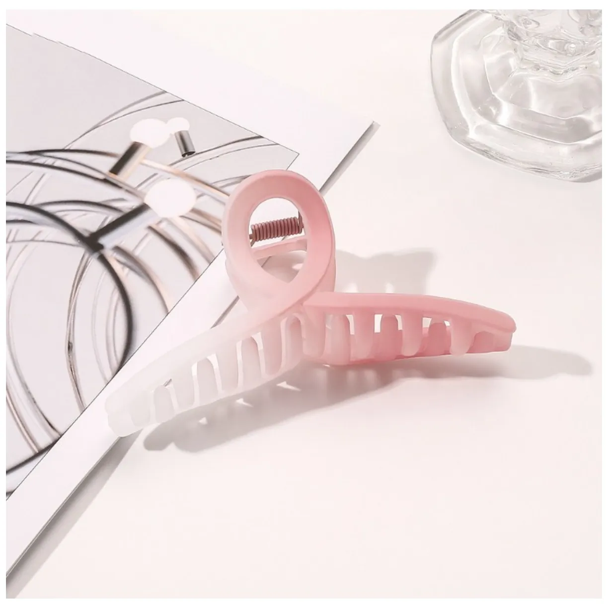Spinka do włosów klamra XL ombre róż 11 cm SP148R - obrazek 2