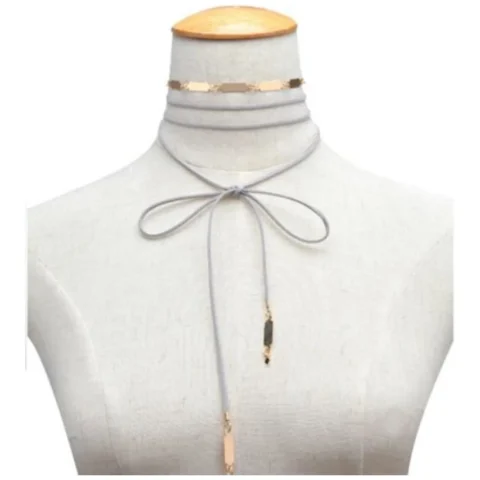 NASZYJNIK CHOKER OPALIZUJĄCY - SZARY N493SZ
