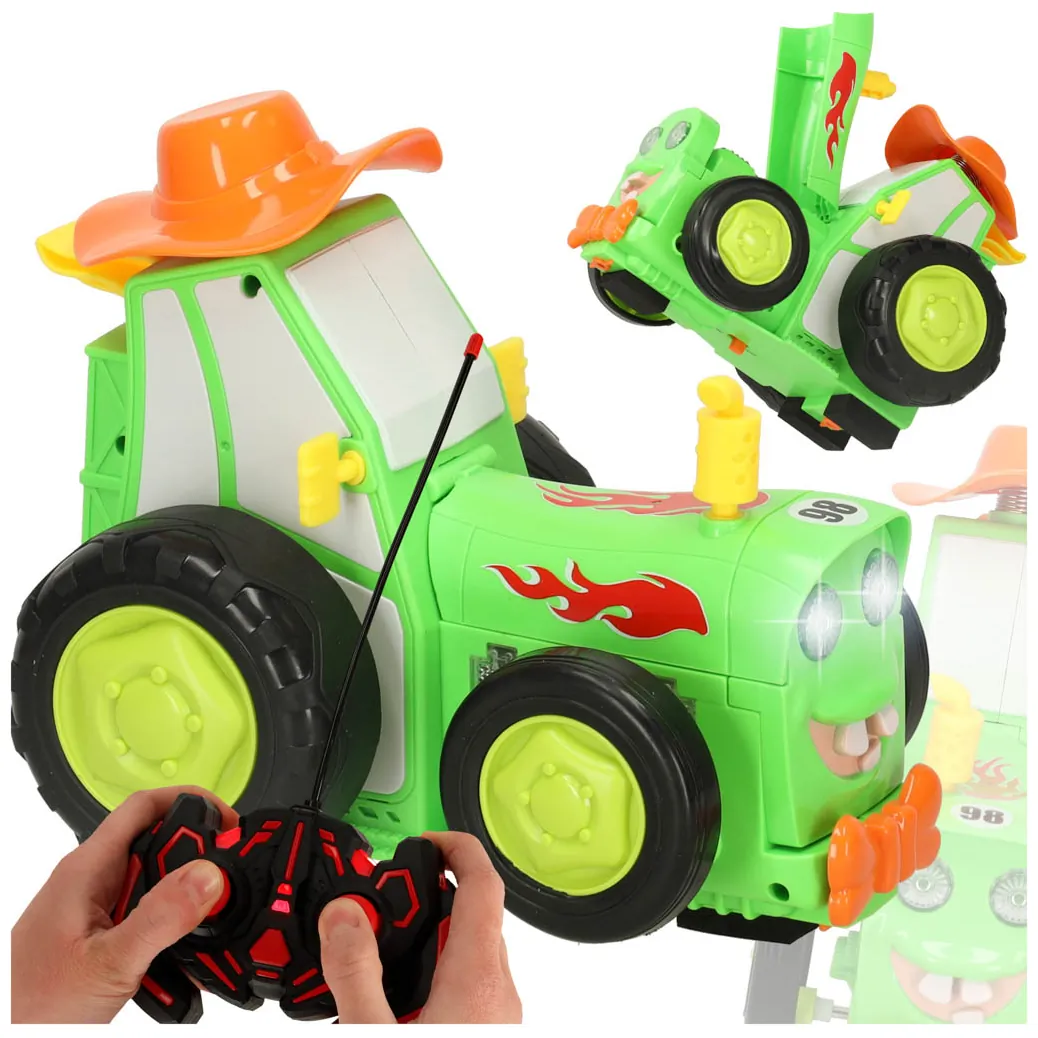Skaczący tańczący traktor zdalnie sterowany z akumulatorem zielony - obrazek 9