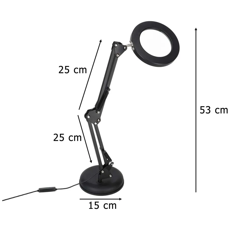 Lampka biurkowa LED z lupą i regulacją światła - mocowanie klips/podstawa - obrazek 15