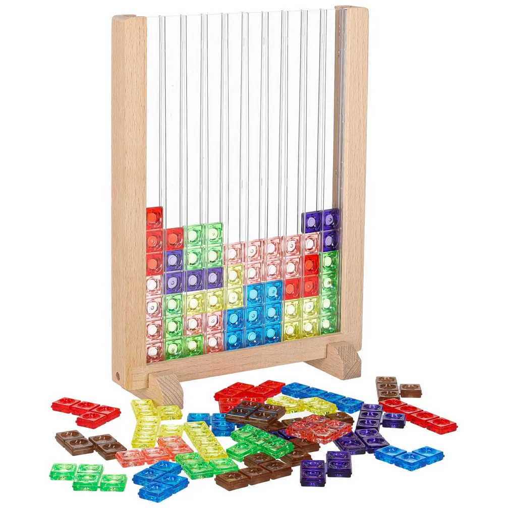 Gra logiczna układanka tetris stojąca - kolorowe klocki dla dzieci - obrazek 4