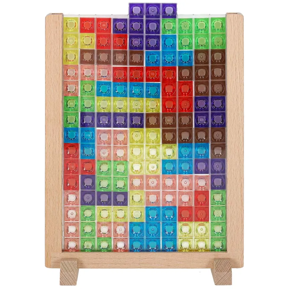 Gra logiczna układanka tetris stojąca - kolorowe klocki dla dzieci - obrazek 5