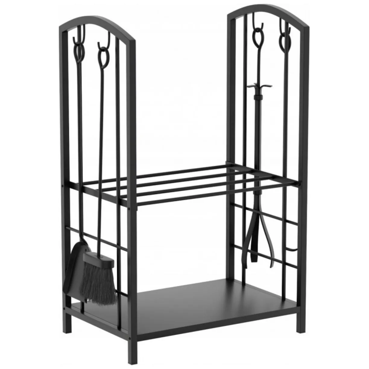 Stojak, Kosz metalowy na drewno kominkowe z akcesoriami 73x40x30cm SND05 - obrazek 3