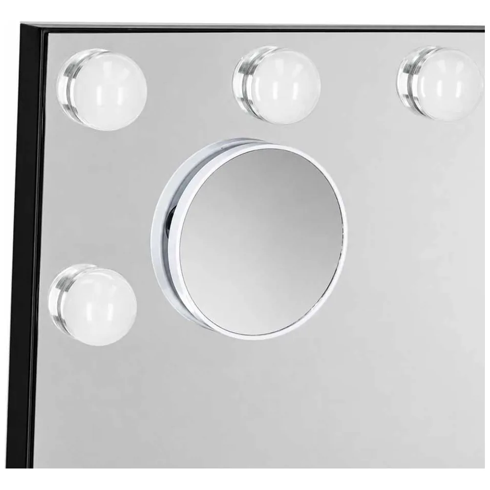 Lusterko do makijażu LED z 15 żarówkami kosmetyczne zoom x10 regulacja jasności - obrazek 15
