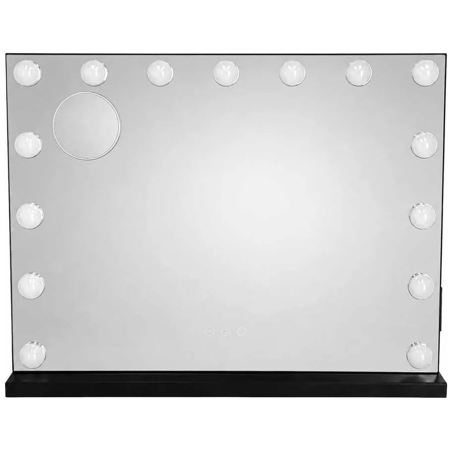 Lusterko do makijażu LED z 15 żarówkami kosmetyczne zoom x10 regulacja jasności - obrazek 5