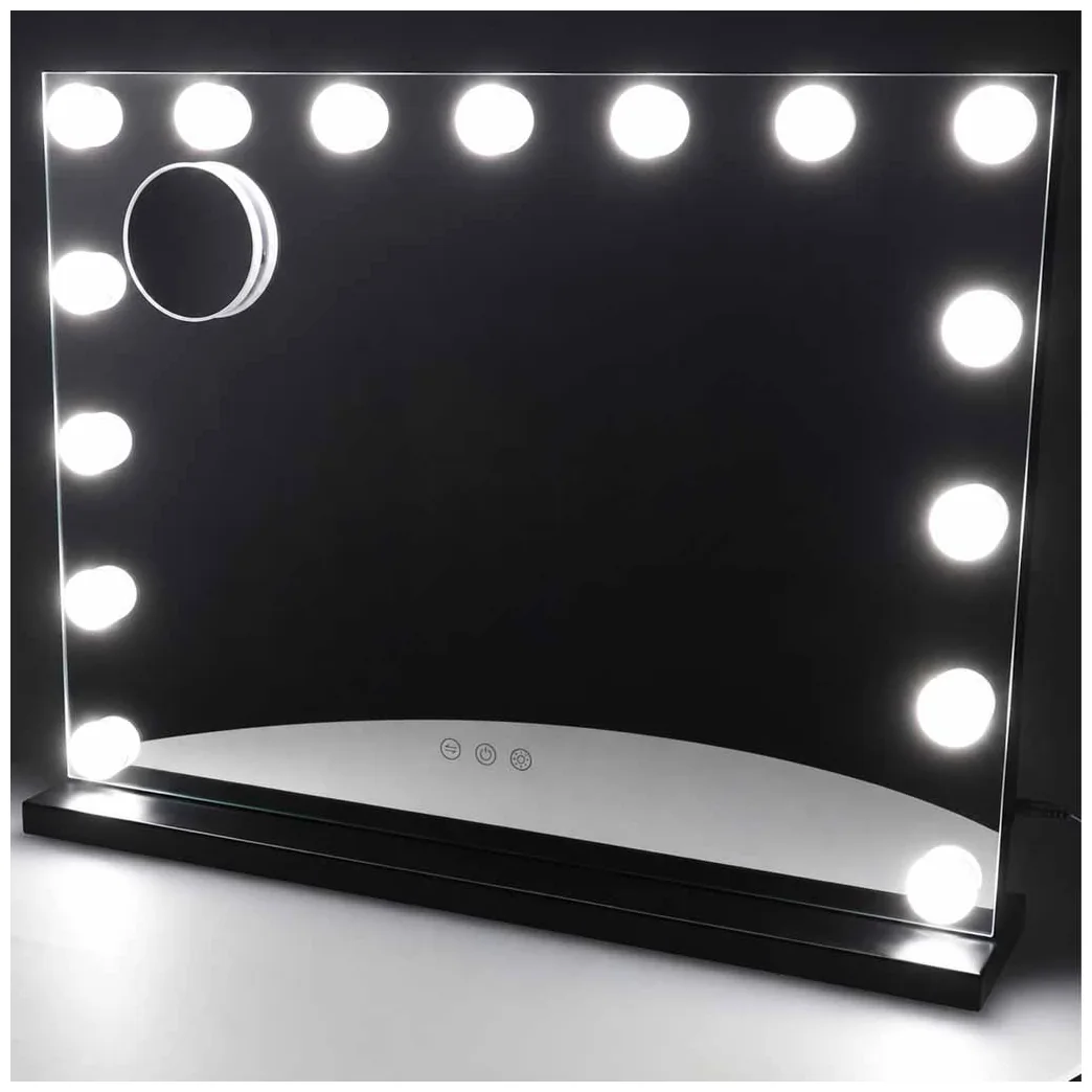 Lusterko do makijażu LED z 15 żarówkami kosmetyczne zoom x10 regulacja jasności - obrazek 6