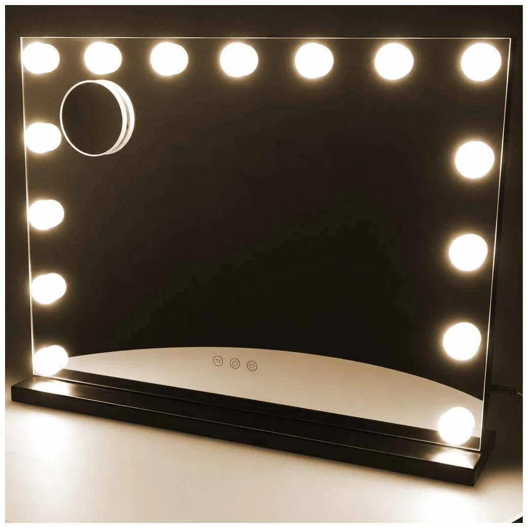 Lusterko do makijażu LED z 15 żarówkami kosmetyczne zoom x10 regulacja jasności - obrazek 7