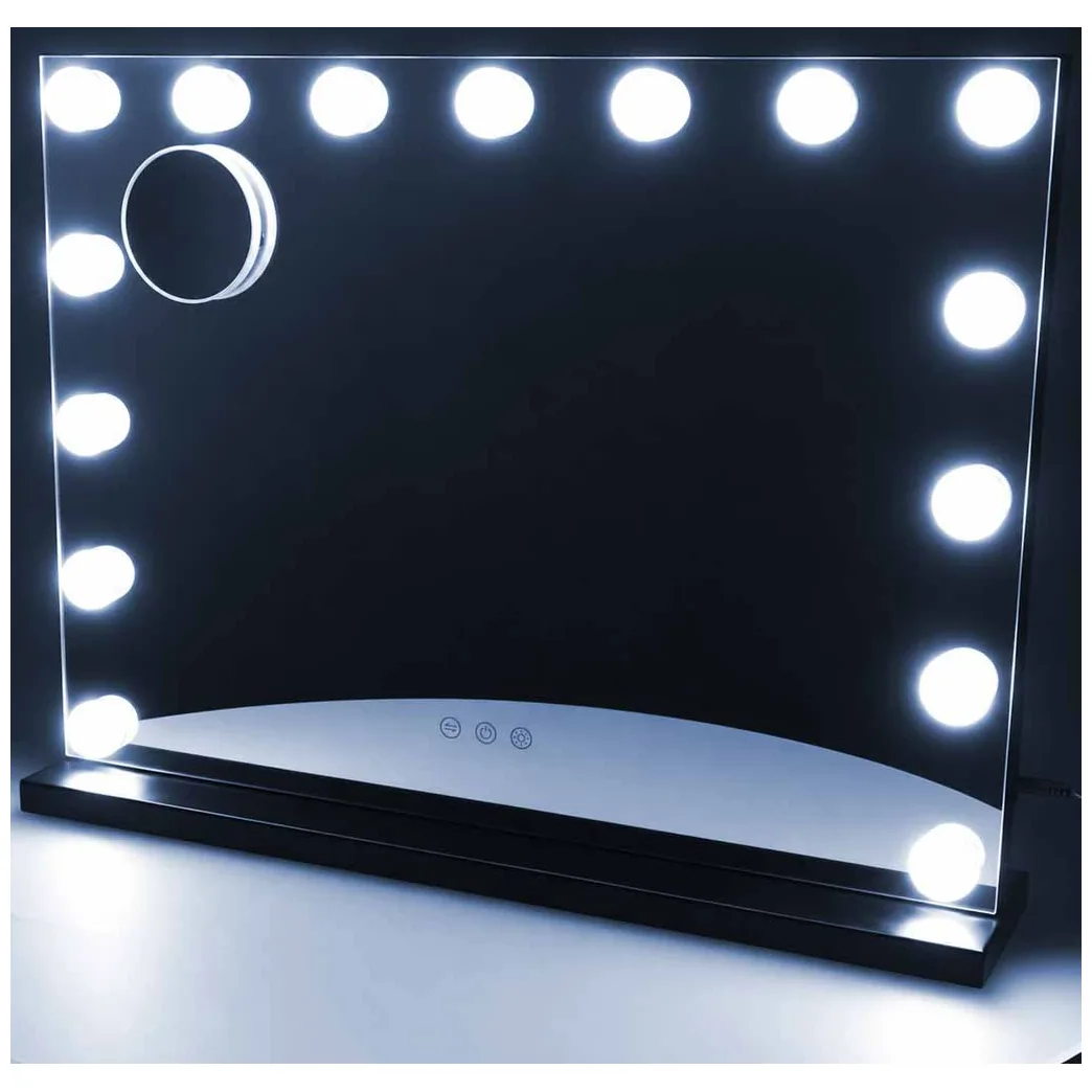 Lusterko do makijażu LED z 15 żarówkami kosmetyczne zoom x10 regulacja jasności - obrazek 8
