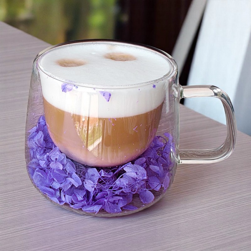 Szklanka termiczna z hortensją w środku fiolet 180 ml 1szt SZK76 - obrazek 5